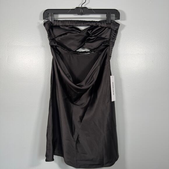 Princess Polly Shellie Black Satin Cutout Mini Dress NWT Party Club Formal 6 - Picture 3 of 8